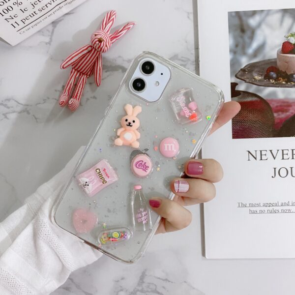 Drink bottle small doll Epoxy phone case For iPhone