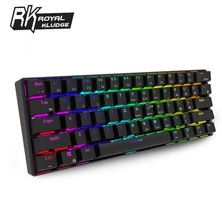 Royal Kludge RK61 Ergonomic bluetooth Wired Dual Mode 60%RGB Light Mechanical Gaming Keyboard for Laptop Tablet or Mobile Phones 2 Ergonomic Bluetooth Wired Dual Mode 60% RGB Mechanical Gaming Keyboard