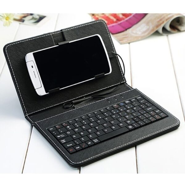Portable PU Leather Flip Keyboard Flip Case For Smartphone