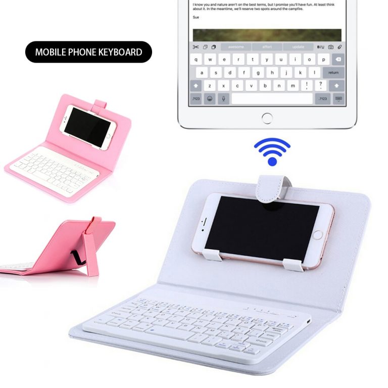 4 Colors Portable PU Leather Wireless Keyboard Case for iPhone Protective Mobile Phone with Bluetooth Keyboard For IPhone 2 4 Colors Portable PU Leather Wireless Keyboard Case
