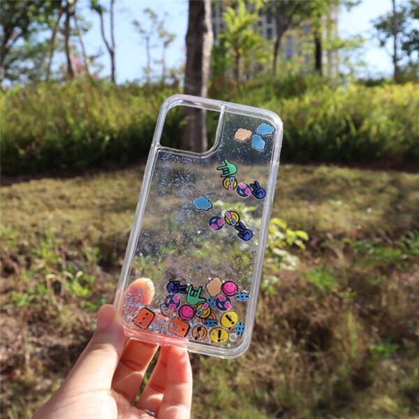 glitter quicksand, small food pizza expression face, sequins mobile phone case