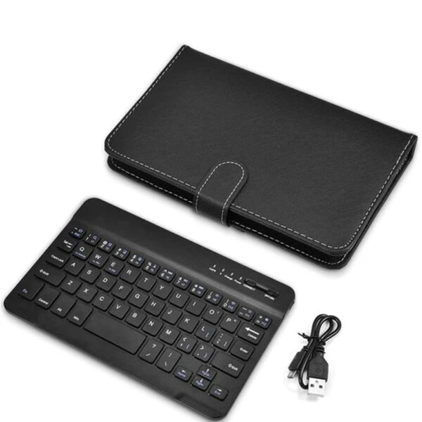 Wireless Keyboard with PU Leather Case Protective Cover