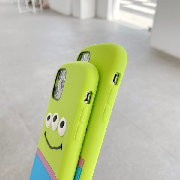 3D Cute Cartoon Alien Three Eyes Phone Case for iPhone XS 11 Pro Max
