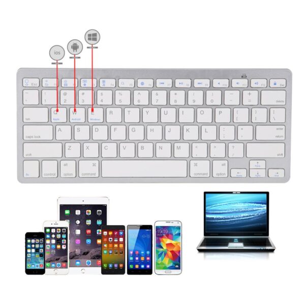 78Keys Mobile Phone Wireless Keyboard Bluetooth Mini Keyboard Tablet Keyboard For iPhone Samsang Andriod IOS Windows 3 Work Anywhere – 78-Key Bluetooth Mini Keyboard for iOS, Android & Windows