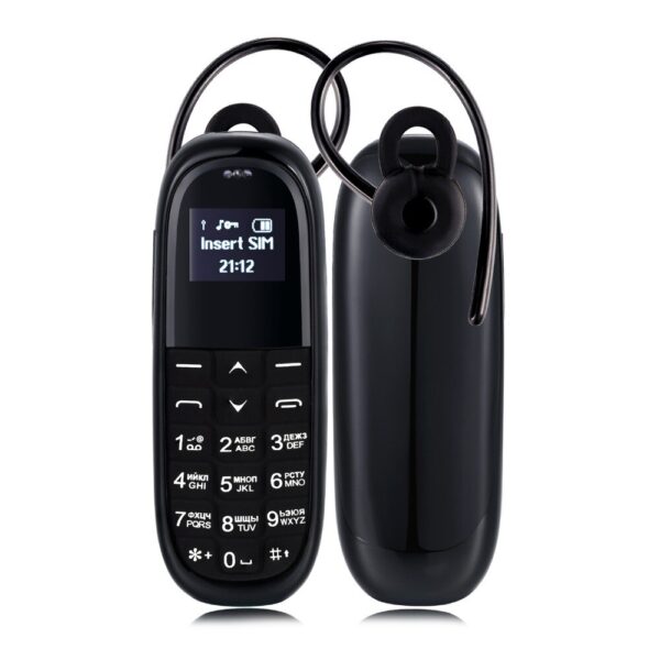 Mini Mobile Phone - Compact 0.66-inch Bluetooth Dialer with Russian Keyboard for Easy Calling ππ AEKU KK1 Mini Mobile Phone with Bluetooth Dialer and Russian Keyboard - Compact and Functional