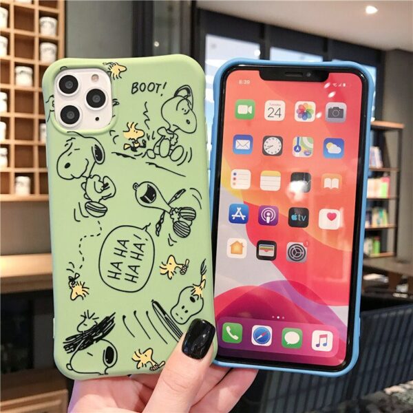 Small Waist Cartoon Case for iPhone - Cute Dog Design - Shockproof Silicone TPU Phone Cover