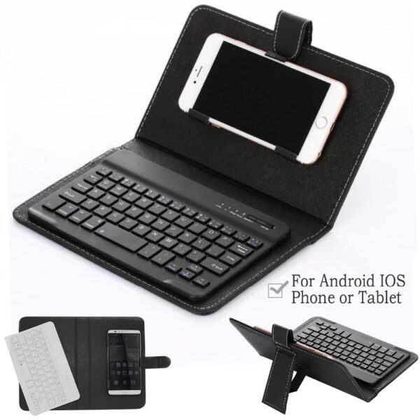 Vococal PU Leather Bluetooth Wireless Keyboard Case Protective Cover for iPhone iPad Huawei Xiaomi Samsung Mobile Phone Tablet 1 Type Anywhere – Bluetooth Keyboard Case for Phones & Tablets