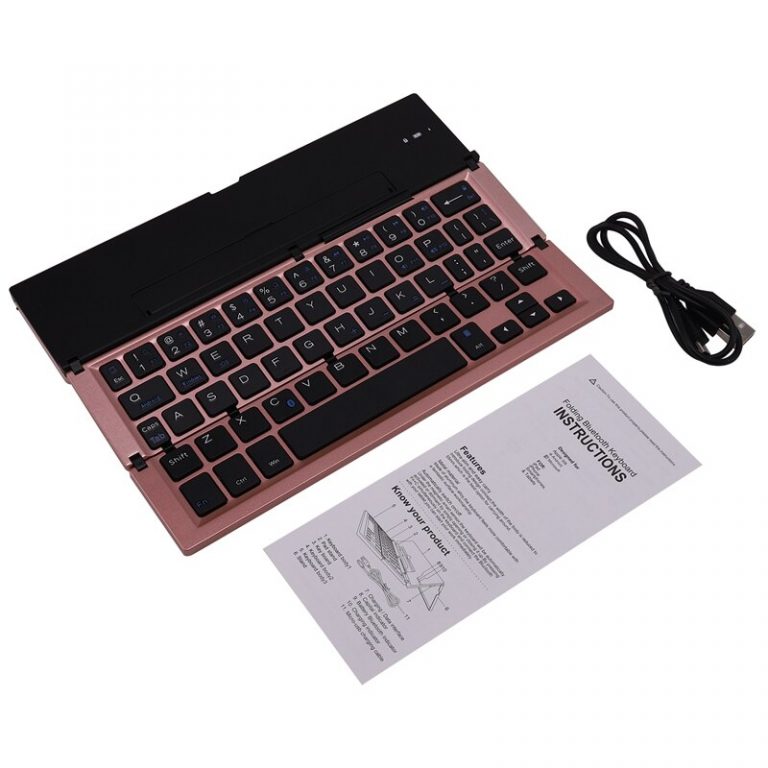 Bluetooth Folding Keyboard Three System Mobile Phone Tablet Computer Aluminum Alloy Folding Keyboard Wireless Keyboard Tri-Fold 2 Bluetooth Folding Keyboard Three System Mobile Phone