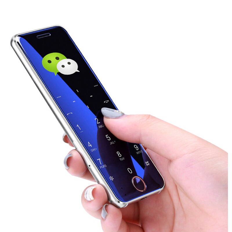 Ulcool V66 Mini Card Phone Ultra Thin Metal Case Bluetooth Dialer 1.67 inch FM radio dual SIM Card Small Phone PK V36 V66A