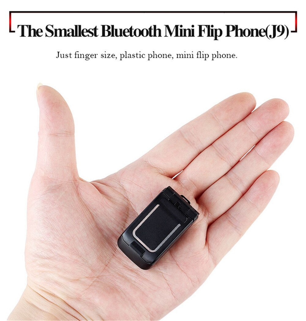 J9 Smallest Clamshell Phone 0.66" Wireless Bluetooth Dialer Magic Voice Handsfree Earphone Small Mini Flip Mobile Phone for Kids