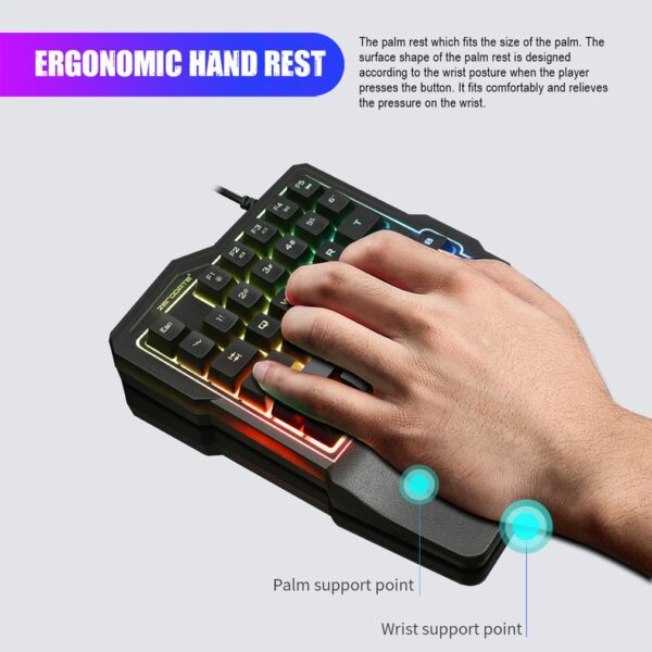 K7 One-handed Mechanical Feel 35-key Light Tablet Keyboard