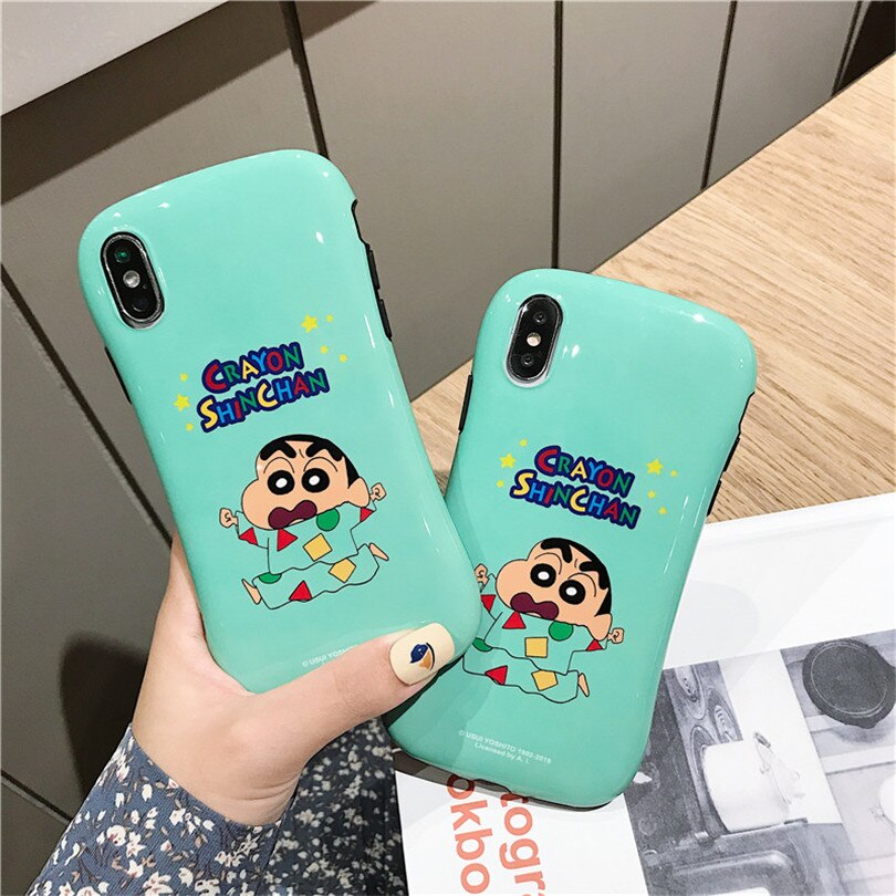 cute Cartoon Small waist White pajamas Crayon Shinchan For iphone 6 6S 7 8Plus iphone X XR 11 pro MAX Case Cover Phone Case