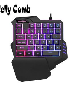 Jelly Comb Single Hand Keyboard Colorful RGB Light