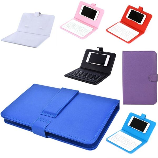 Wireless Keyboard with Protective Cover Mobile Phone Keyboard Leather Case