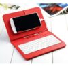 Portable PU Leather Flip Keyboard Flip Case For Smartphone