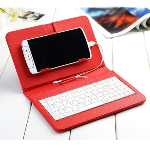 Portable PU Leather Flip Keyboard Flip Case For Smartphone