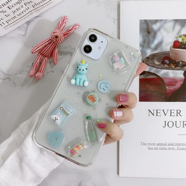 Drink bottle small doll Epoxy phone case For iPhone