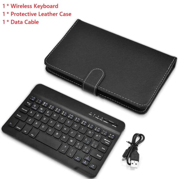 Portable PU Leather Case Protective Cover with Bluetooth Wireless Keyboard