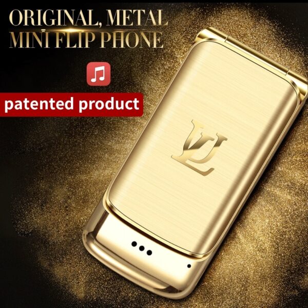 V9 Metal Mini Men's Business Flip Mobile Double Card Card Small Phone Personality Ultra-thin Pocket Reserve 1 Metal Mini Men's Business Flip Mobile - A Compact and Stylish Communication Companion