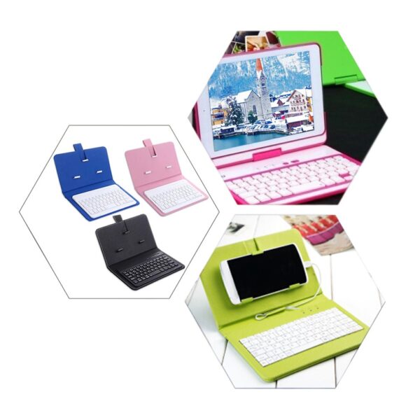 Wireless Keyboard with Protective Cover Mobile Phone Keyboard Leather Case Protective Case with Data Cable 3 Protective Cover Mobile Phone Keyboard Leather