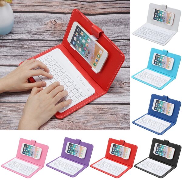 Mini Portable PU Leather Wireless Keyboard for iPhone Android