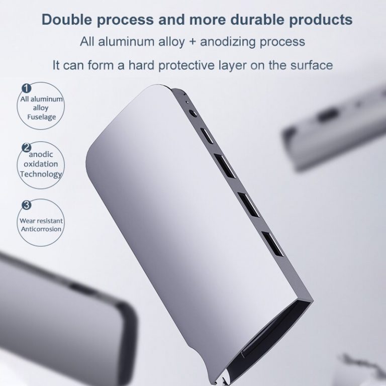 10 In 1 USB Hub For MacBook - USB C To HDMI/VGA/RJ45 Adapter Type-c USB 3.0 Hub - Your Ultimate Docking Station On The Go