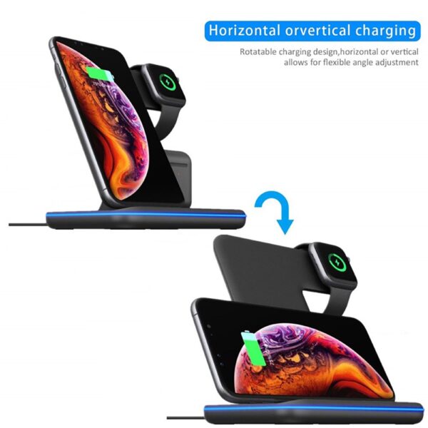 15W 3in1 Qi Wireless Charger Stand for iPhone 11 XS XR 15W 3in1 Qi Wireless Charger Stand for iPhone 11 XS XR