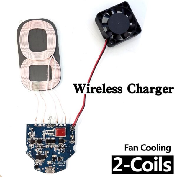 2-Coils Wireless Charging 10W PCBA Circuit Board Micro USB Port π VEEAII 10W Wireless Charger PCBA with Built-In Cooling Fan β DIY Your Way to Seamless Charging