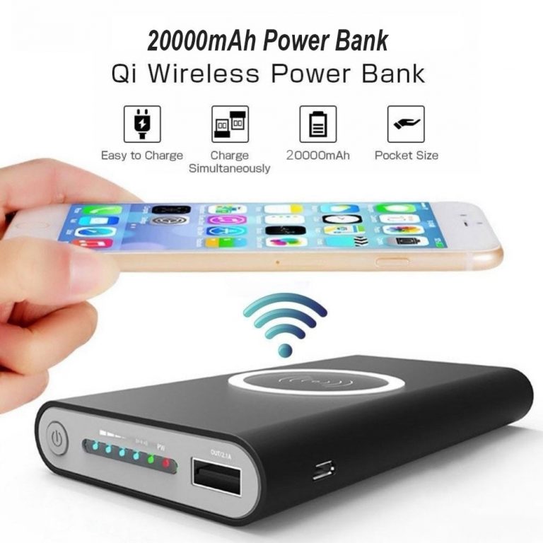 20000mAh Portable External Battery Power Bank Qi Wireless