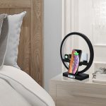 3 In 1 Table Desk Lamp Fast QI Wireless Charger Dock Station