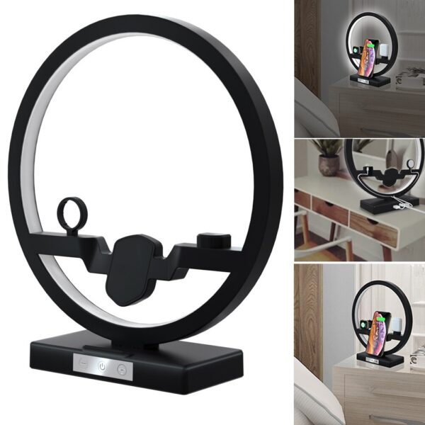 3 In 1 Table Desk Lamp Fast QI Wireless Charger Dock Station