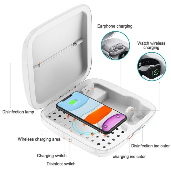 4 in 1 Wireless Charger UV Sterilizer Disinfection Box