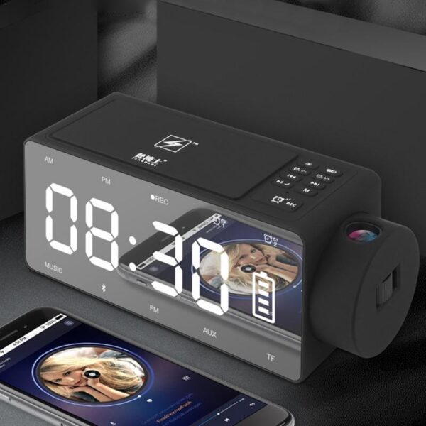 4in1 12V Smart Wireless Charger Fast For IPhone 6/7/8/X Mirror Projector
