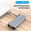 7in1 Type-C USB-C to HDMI RJ45 USB 3.0 PD Charging Hub