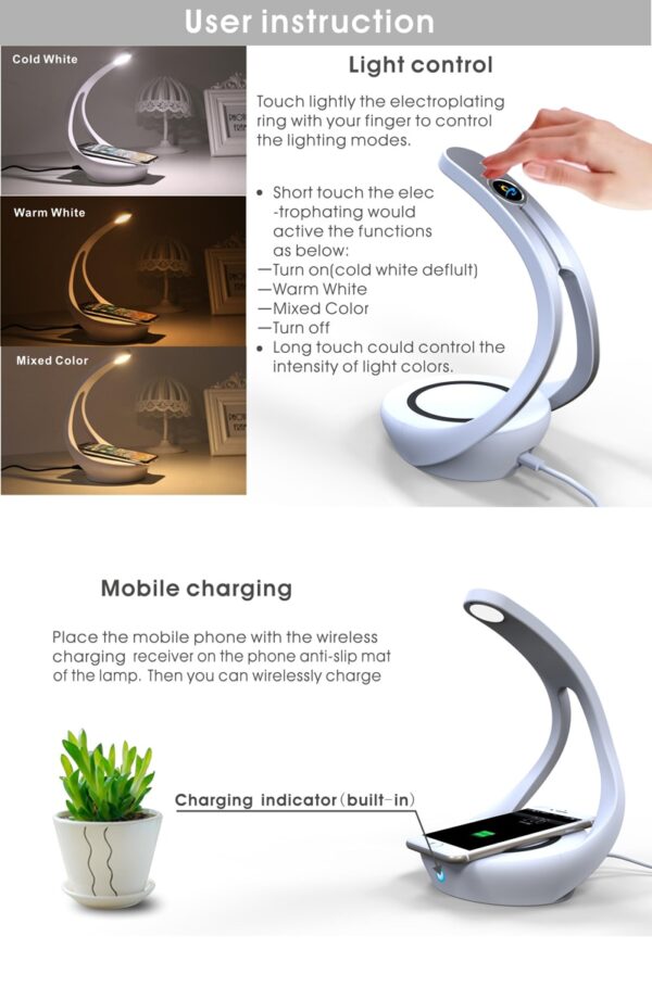 Ajustable Lamp Wireless Charger Qi Fast Charge Ajustable Lamp Wireless Charger Qi Fast Charge