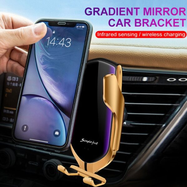 Automatic Clamping 10W Car Wireless Charger For iPhone Xs