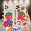 Case + stander For huawei P40 p30 p20 Cute Strawberry