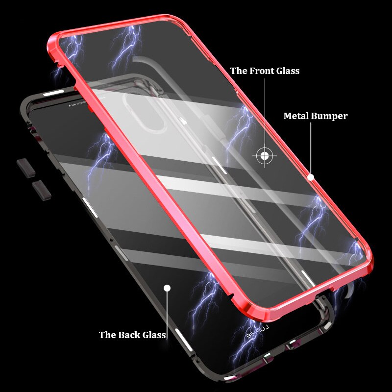 Front Back Glass Case for iPhone 11 Pro max Case Magnetic 360