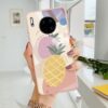 Fruit pineapple pattern Liquid silicone + Tempered Glass Case For Huawei Mate