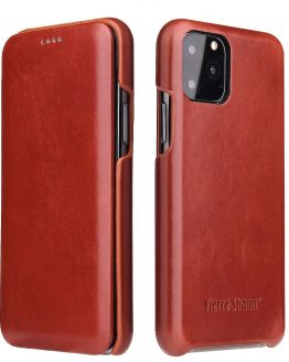 Genuine Leather iPhone 12 11 Pro Max Xs Flip Cover
