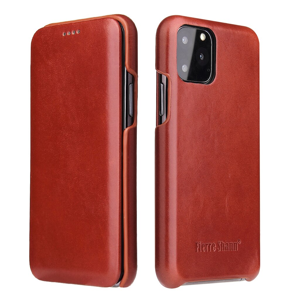 Genuine Leather iPhone 12 11 Pro Max Xs Flip Cover