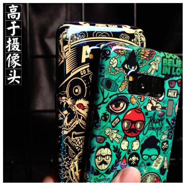 Green Funny doodle cartoon case For samsung galaxy s10