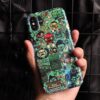 Green Funny Doodle Cartoon Case for iPhone - XS MAX, XS, X, XR, 7, 8 Plus, 6, 6s Plus: Express Your Style with High-End Emboss Painting Soft Case