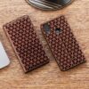 Grid Texture Genuine Leather Case For Apple iPhone