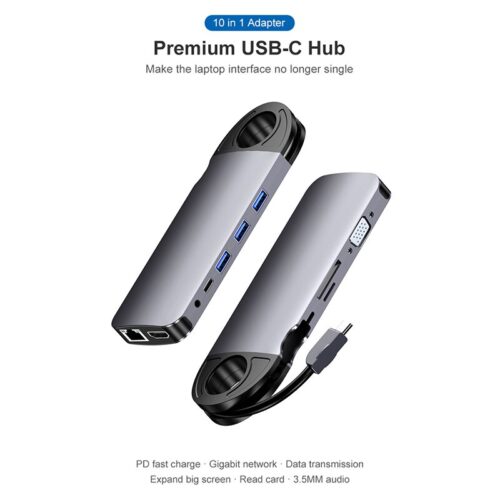HDMI/VGA/RJ45 Adapter Type-c USB 3.0 Hub PC Mobile Phone