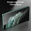 Luxury Square Metal Aluminum Bumper Case for iPhone 11 Pro Max – Clear Glass Protection