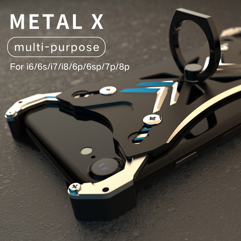 Metal Ring Bumper For iPhone 8 Plus Case Luxury Aluminum Universal Phone Cover