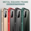 Metal Square Bumper Clear Tempered Glass Case for IPhone 11