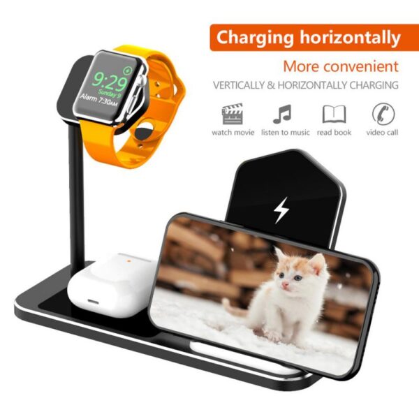QI Fast Wireless Charger Stand Dock 3 in 1 Aluminum Alloy QI Fast Wireless Charger Stand Dock 3 in 1 Aluminum Alloy