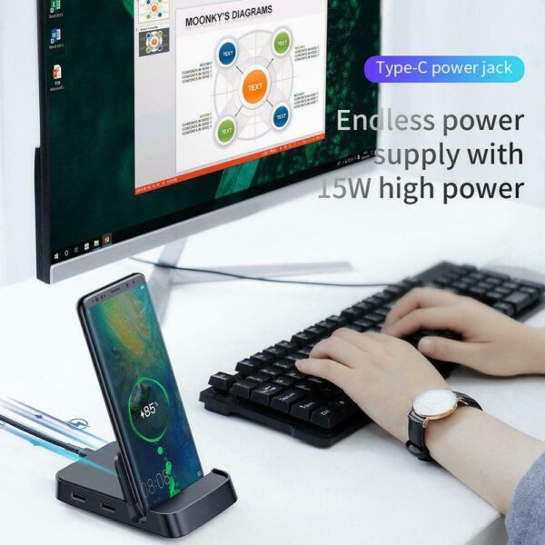 Type-C Docking Station Phone Stand Station